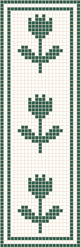 Camino de mesa de filet · Tulipán