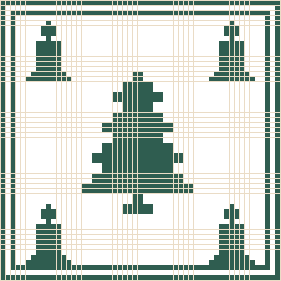 Centro de mesa de Navidad de filet · Abeto