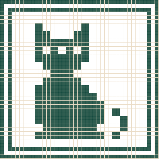 Funda de cojín de filet · Gato sentado