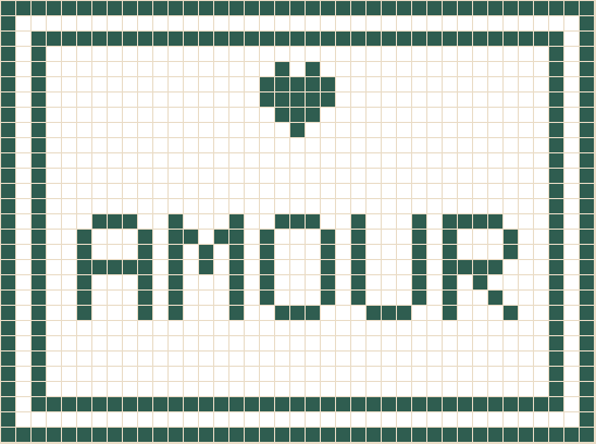 Tableau à message au filet · Amour