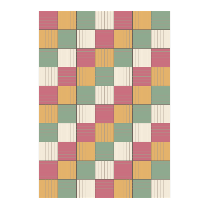 Plaid en carrés au point mousse